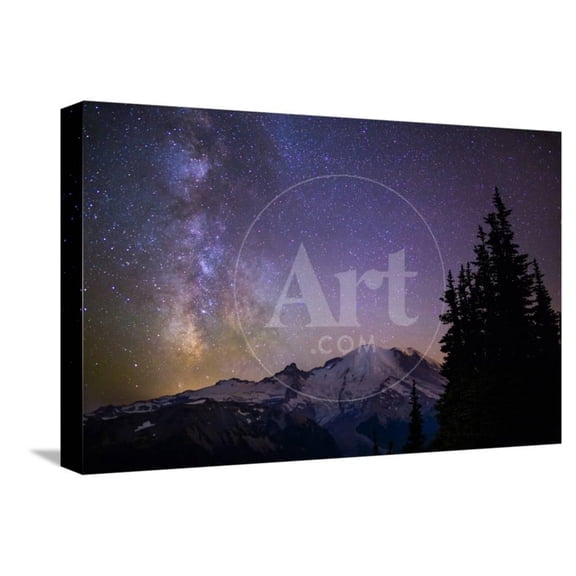 Milky Way Constellation Sagittarius, Mt Rainier NP, Washington, USA, Religion Scenic World Culture Stretched Canvas Wall Art by Gary Luhm Sold by Art.Com