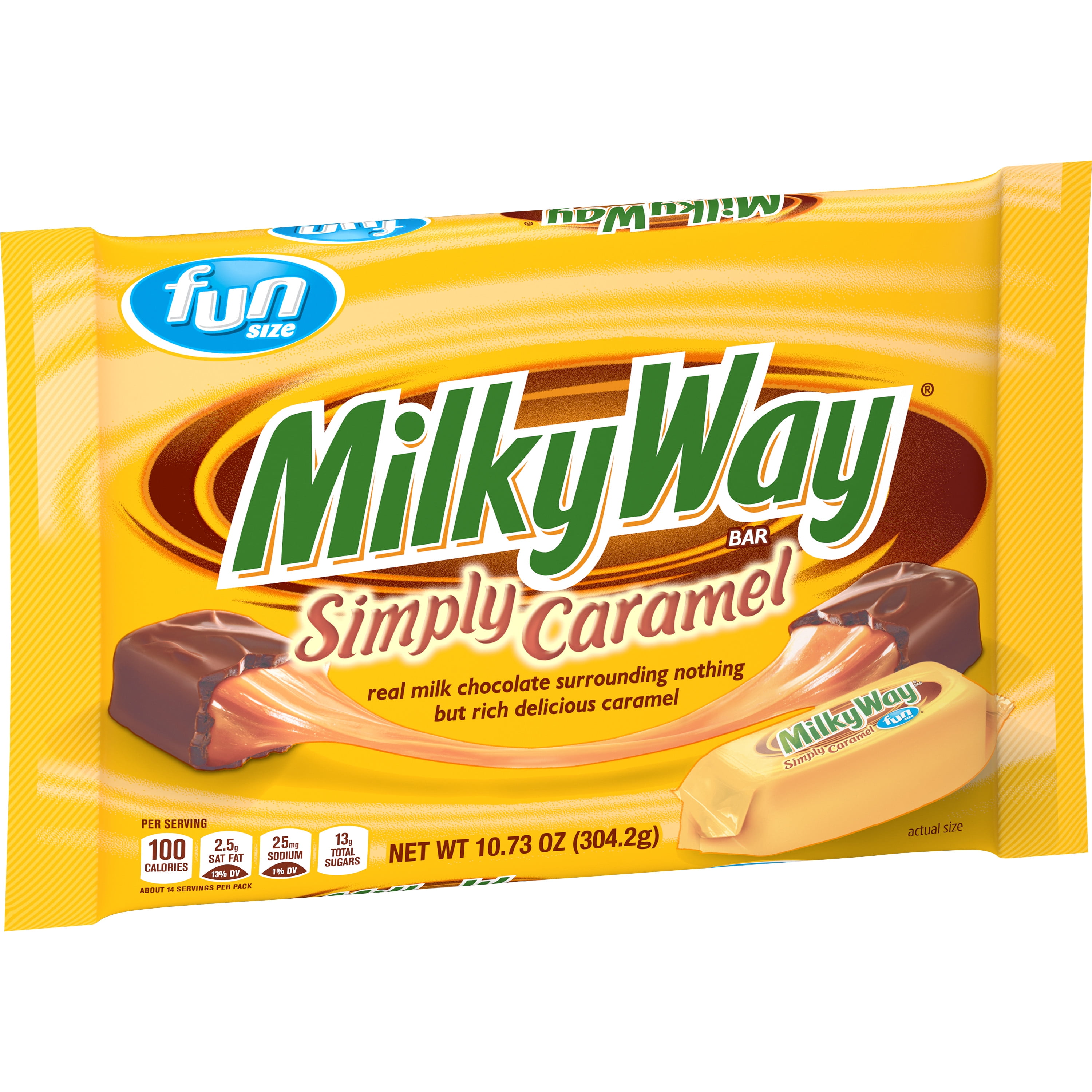 Milky Way Fun Size Caramel Milk Chocolate Candy Bars - 10.73 oz Bag