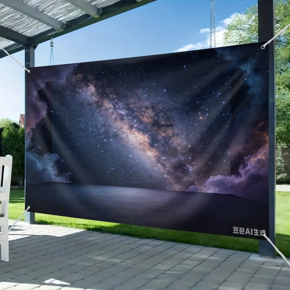 Milky Way Galaxy Backdrop, Nebula Starry Cosmic Scene Photo Background, Dark Outer Space Portrait Photography Banner