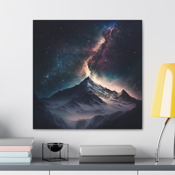 Milky Way Galaxy Mountain Range Portrait Decor Unframed Paper Print