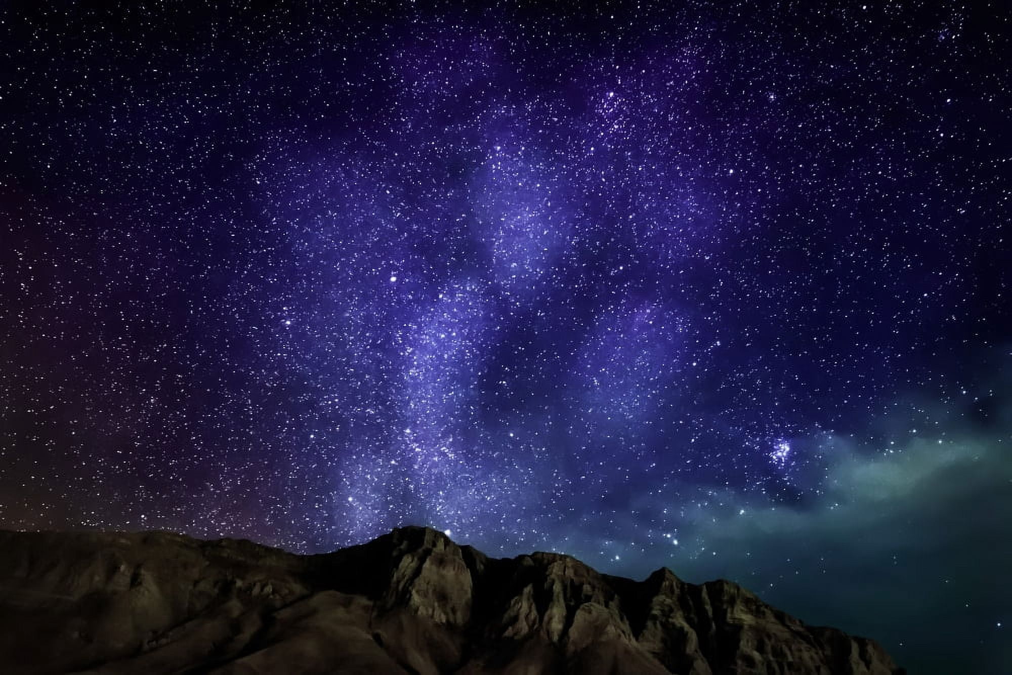 Milky Way Galaxy with Aurora Borealis or Northern lights Kjalarnes Reykjavik Iceland Canvas Art - Panoramic Images (36 x 12)
