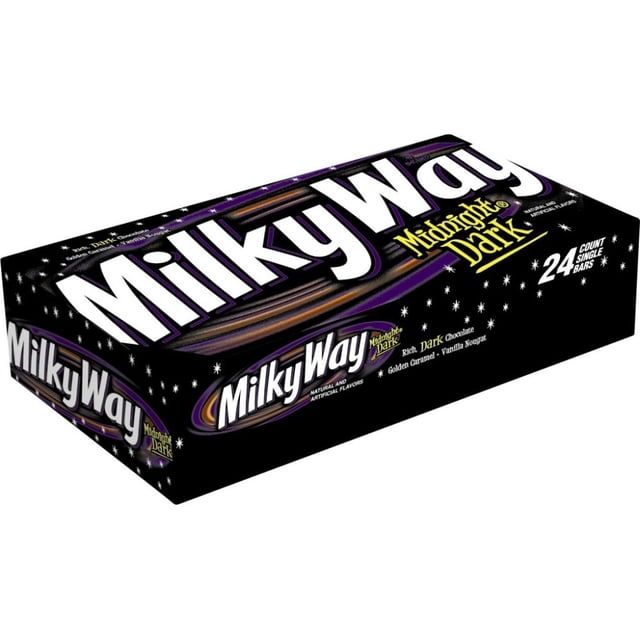 Milky Way Midnight Dark Chocolate 1.76 Oz, 24 Count for Breakroom ...