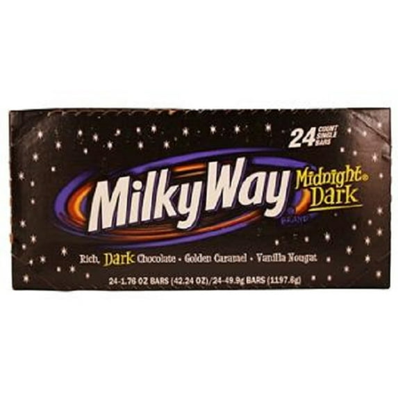 Milky Way Midnight Dark Chocolate Candy Bar 24 Count - 1.76 oz