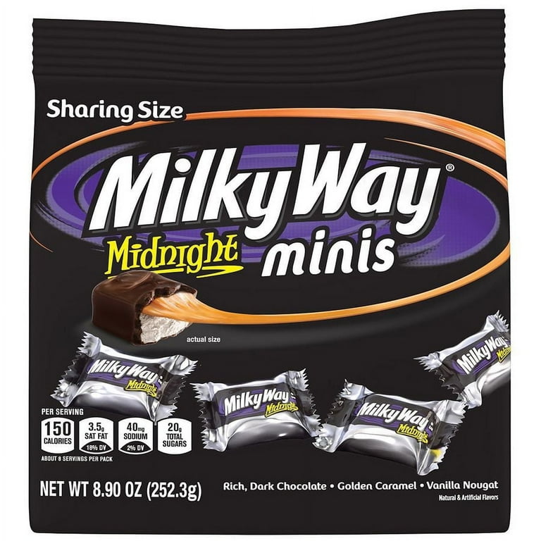 Milky Way Minis Size Midnight Dark Chocolate Candy Bars with