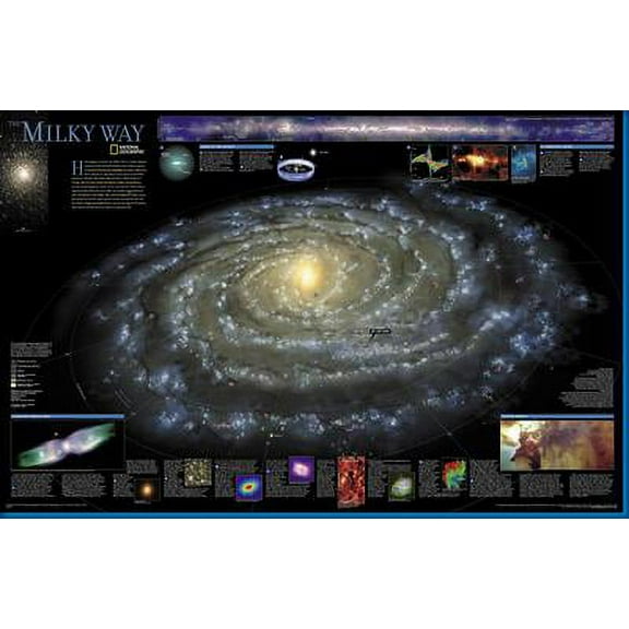 Milky Way Reference Galaxy Image Movie Poster 16in x 24in 16x24 Square Adults Best Posters