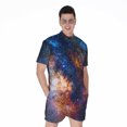 thumbnail image 1 of Milky Way Universe Galaxy Space Short Sleeve Men'S Rompers, Galaxy Casual Summer Jumpsuits Outfit, 1 of 4