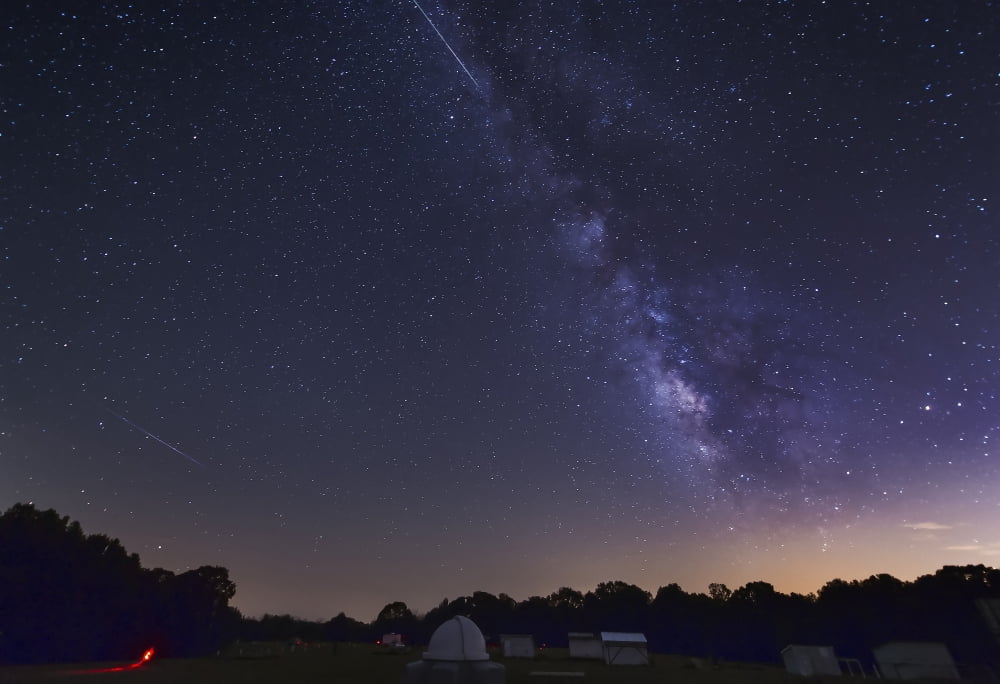 Milky Way and Perseid Meteor Shower Oklahoma Canvas Art - John DavisStocktrek Images (17 x 12)