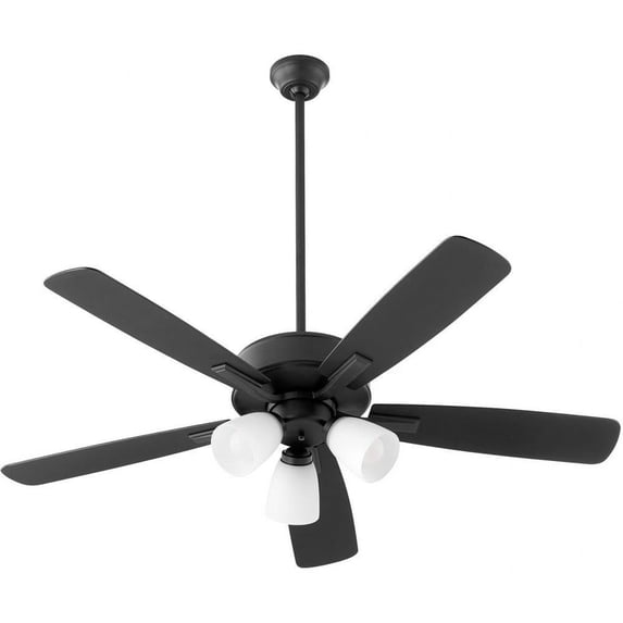 Milky Whey 5 Blade Ceiling Fan with Light Kit in Transitional Style-18.25 inches Tall and 52 inches Wide-Matte Black Finish-Matte Black/Weathered Gray