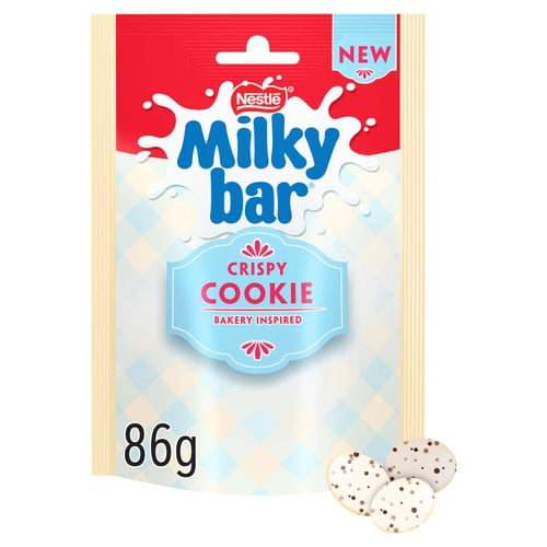 Milkybar Buttons Crispy Cookie White Chocolate Sharing Bag 86g Milkybar Buttons Crispy Cookie White Chocolate Sharing Bag 86g