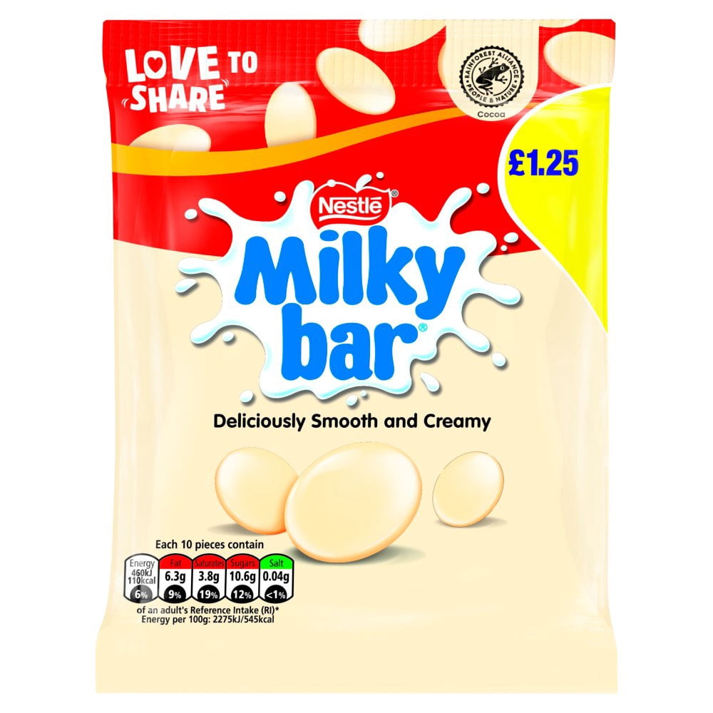Milkybar Giant Buttons White Chocolate Sharing Bag 85g  (pack of 12)
