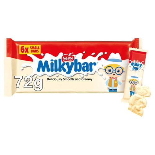 Milkybar White Chocolate Kid Bar Multipack 6 x 12g, British Import (Pack of 3)