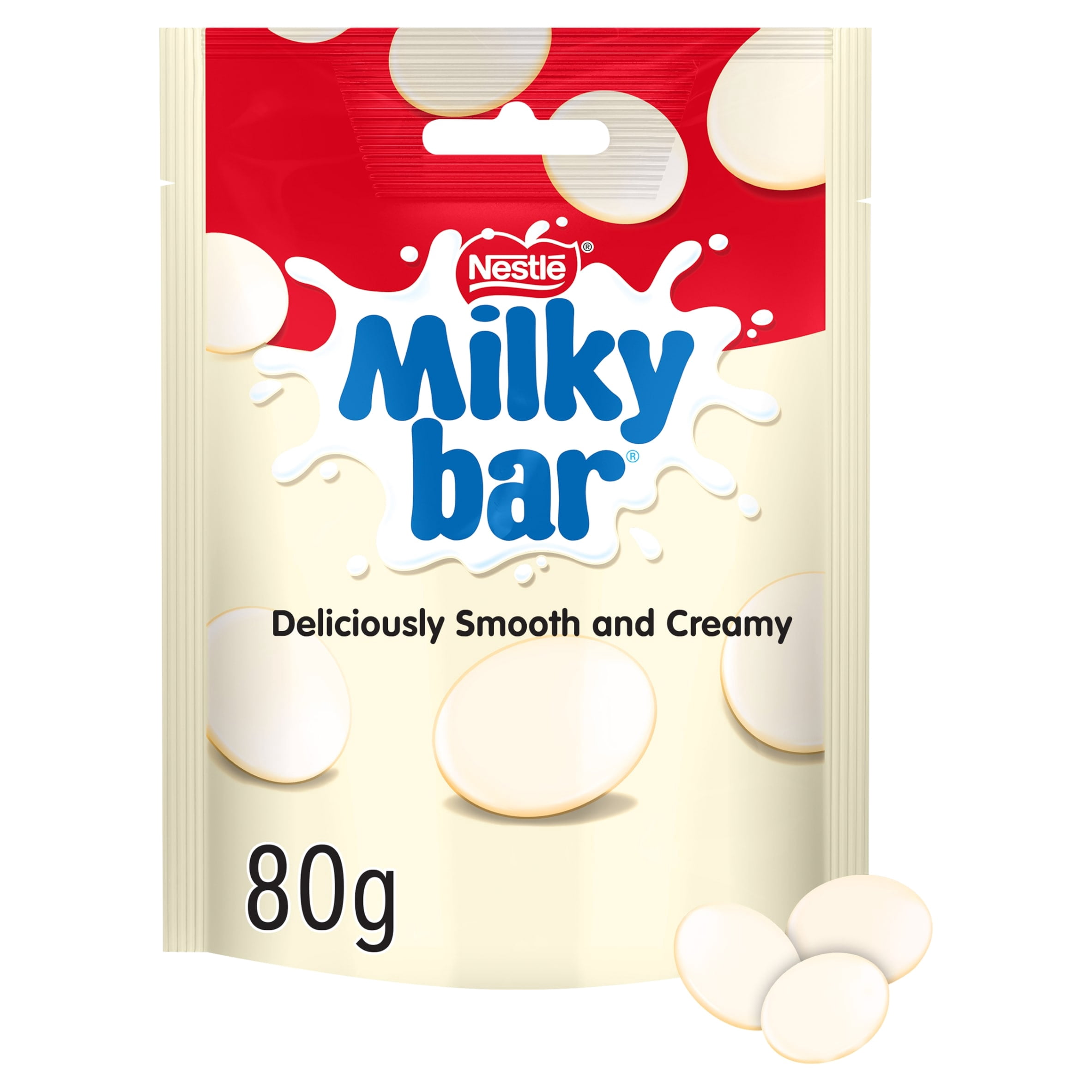 Milkybar White Chocolate Pieces 80g, Imported from Britain