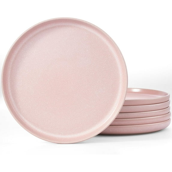 Milkyway Dinner Plates for 6, 10.24 inch Stoneware Dessert Plates Dish Set for Kitchen, Speckled Handmade Ceramic, Microwave and Dishwasher Safe, Cinnamon Brown