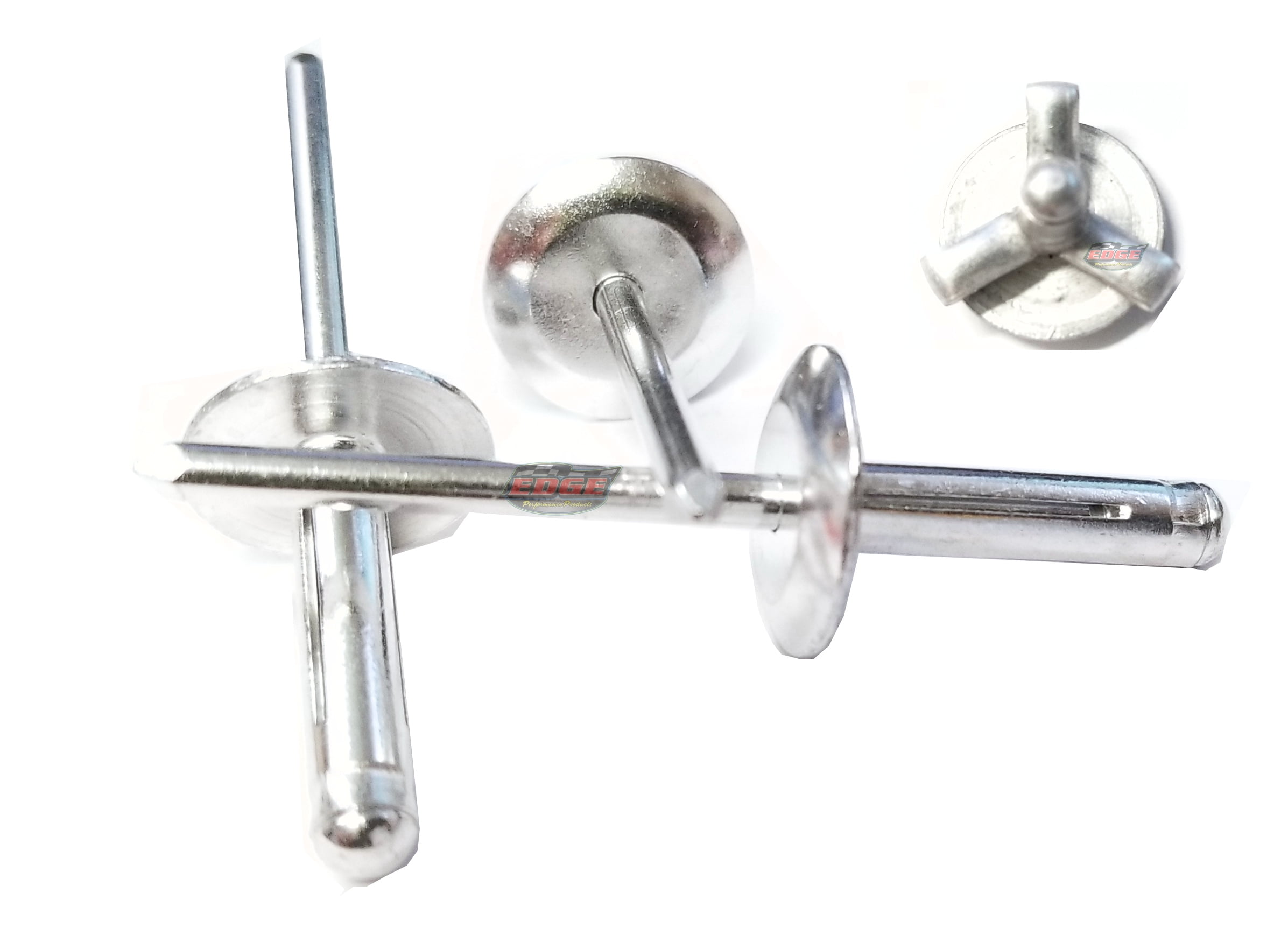 Mill Pop Rivets 3/16" Tri-Fold Large Head Aluminum Mandrel .040 - .354 Grip Range Fastener