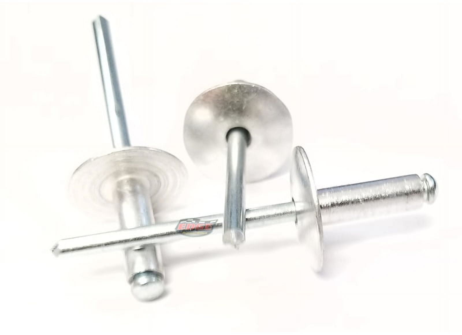 Mill 3/16" Rivet Large Flange Aluminum Head Steel Mandrel Blind Pop Rivets 25 pk