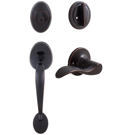 Mill Creek Handleset with Beaverton Lever, SC Keyway, Clear Pack, Vintage Bronze by Stone Harbor Hardware