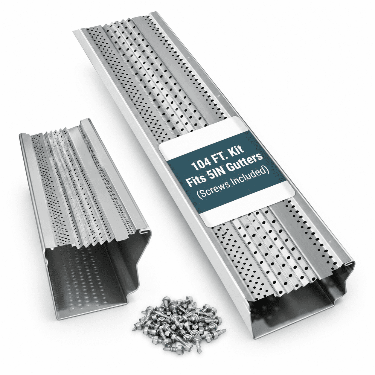 Mill Finish 5 IN. x 104 FT. Aluminum Gutter Guard Kit for 5 Inch ...