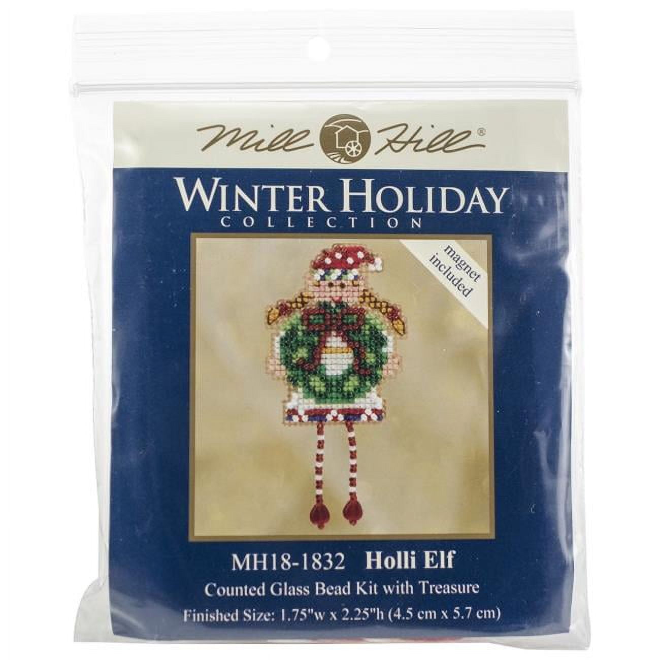 Mill Hill Counted Cross Stitch Ornament Kit 1.75"X2.25"Holli Elf