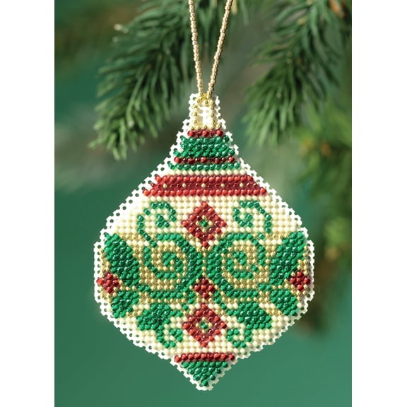 Mill Hill Counted Cross Stitch Ornament Kit 2.5"X3.5"-Emerald Flourish (14 Count)