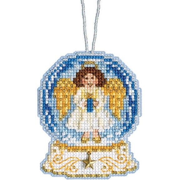 Mill Hill Counted Cross Stitch Ornament Kit 3.25"X2.5"-Angel Snow Globe (14 Count)