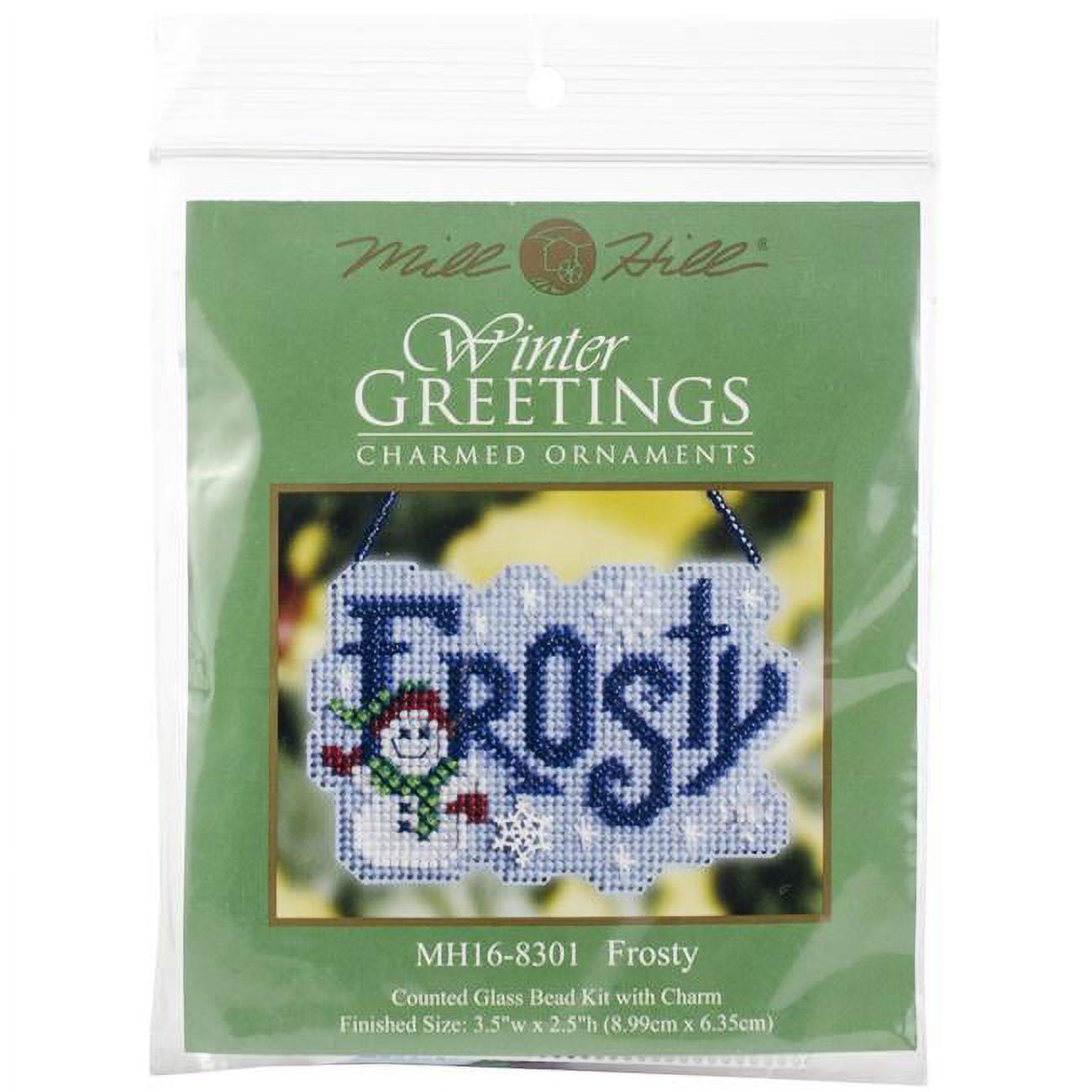 Mill Hill Counted Cross Stitch Ornament Kit 3.5"X2.5"FrostyPerforated
