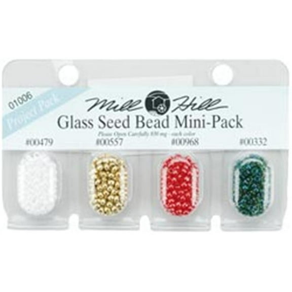Mill Hill Glass Seed Beads Mini Packs 2.5mm 830mg 4/Pkg-00479, 00557, 00968 & 00332