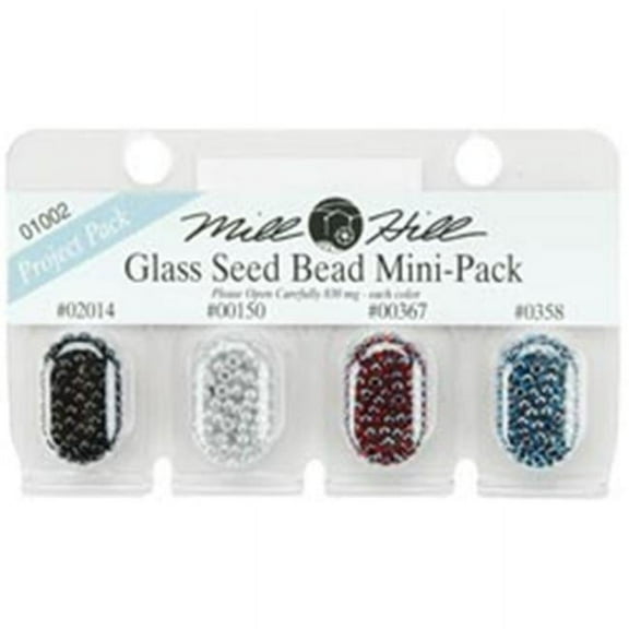 Mill Hill Glass Seed Beads Mini Packs 2.5mm 830mg 4/Pkg-02014, 00150, 00367 & 00358