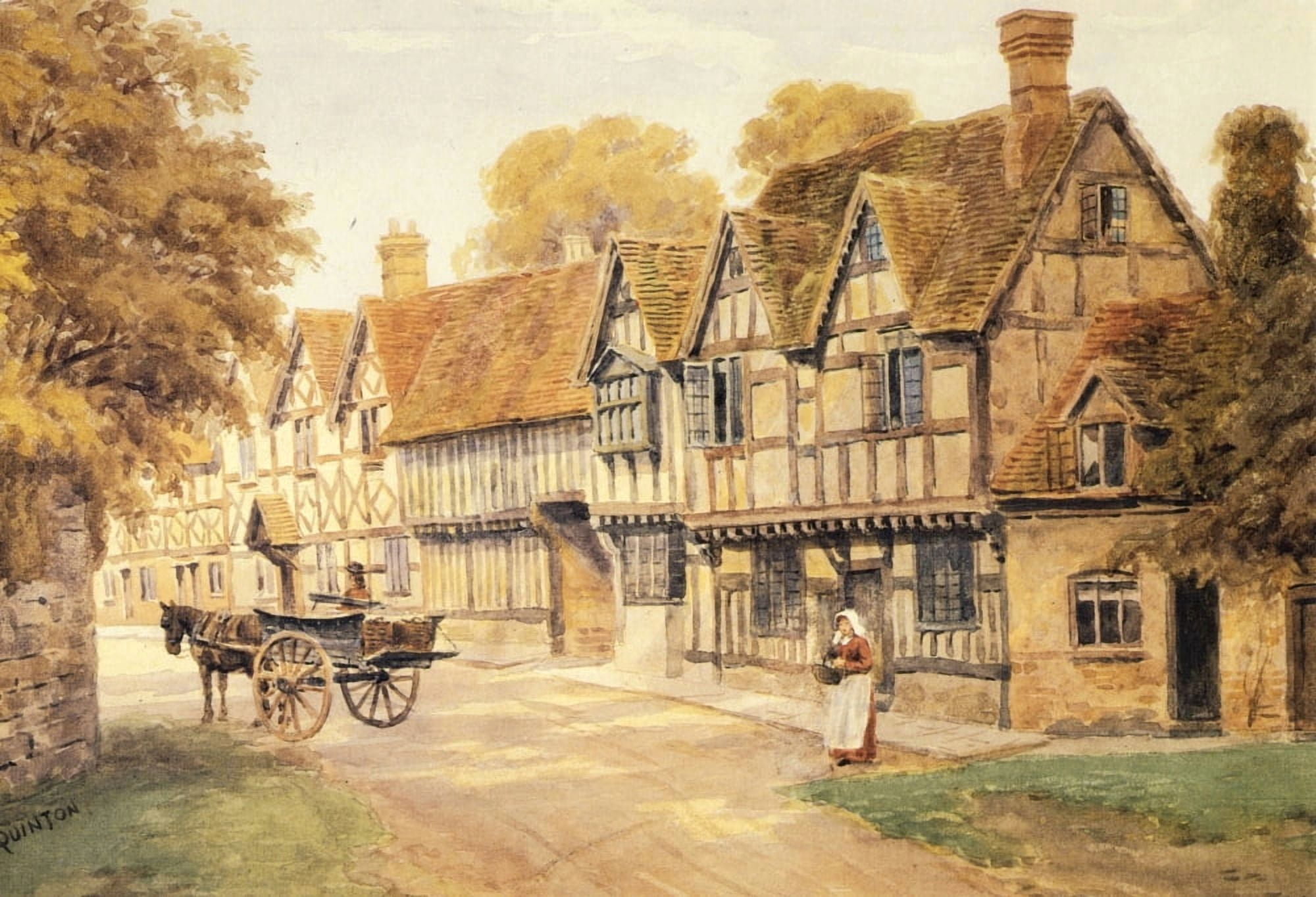 Mill Lane Warwick Canvas Art - Alfred Quinton (24 x 36)