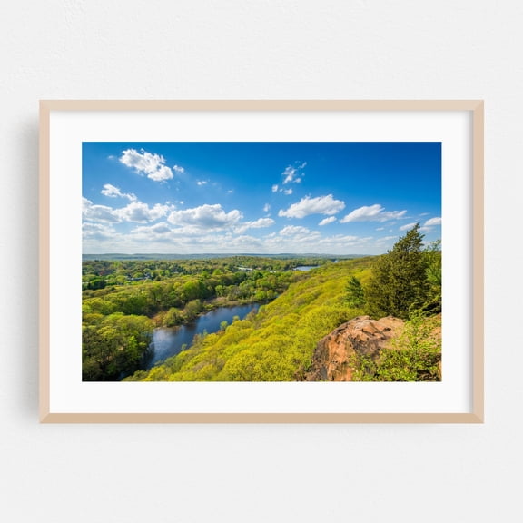 Mill River from East Rock No. 2 - New Haven Connecticut Photography Nature Landscape Forest Scenic Summer Travel Poster Oak Framed Wall Art Print 5 x 7 inches