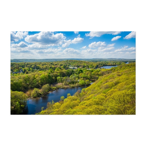 Mill River from East Rock - New Haven Connecticut Photography Unframed Wall Art Print 12 x 18 inches