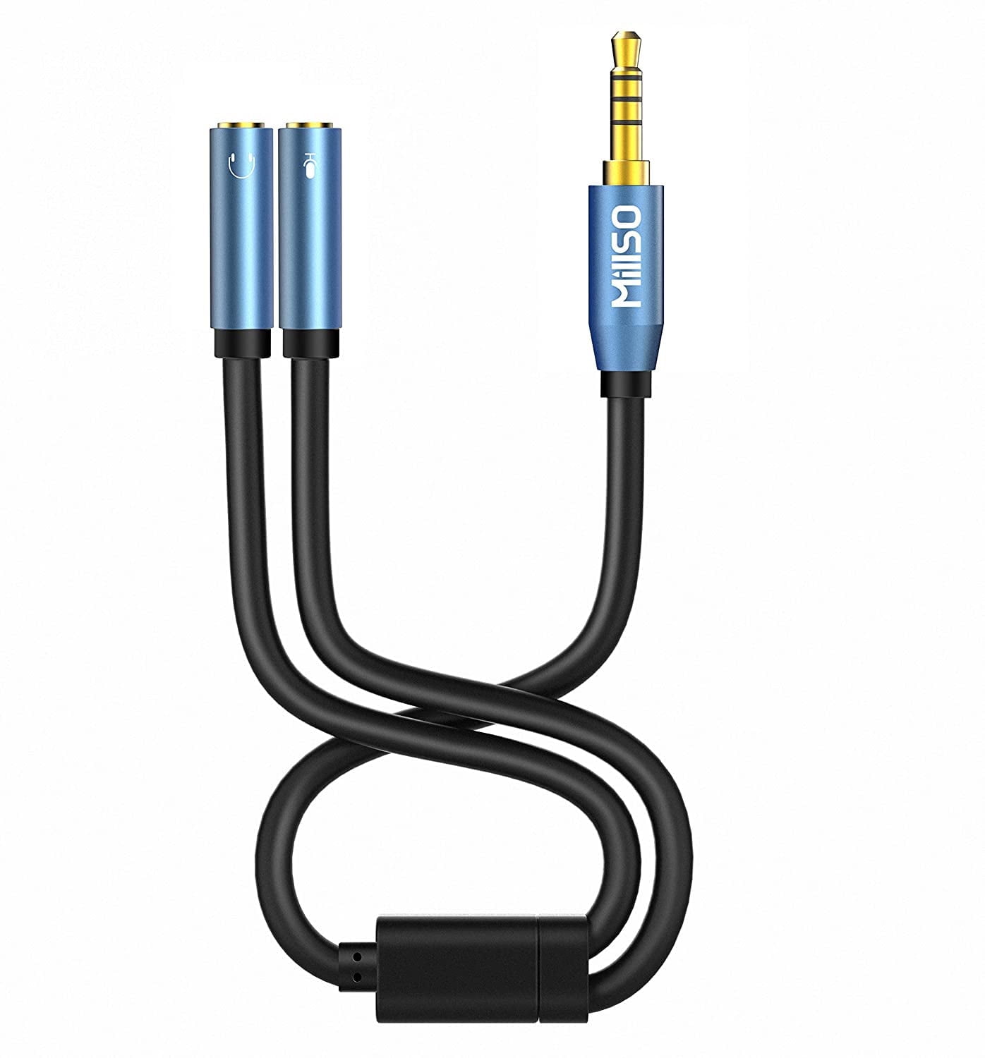 MillSO 3.5mm Headphone Splitter Adapter CTIA Audio Splitter 2 TRS Female to 1 TRRS Male Compatible with Xbox One PS4 Smartphone Laptop to a Double Plugs Gaming Headset Adapter 30cm 12inch Walmart