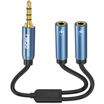 MillSO Headset Splitter for 2 TRRS Headphones or Microphones, 3.5mm 4-Pole Male to 2 Dual Female Audio Splitter Jack Adapter - 1 FT