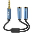 thumbnail image 1 of MillSO Headset Splitter for 2 TRRS Headphones or Microphones, 3.5mm 4-Pole Male to 2 Dual Female Audio Splitter Jack Adapter - 1 ft, 1 of 10