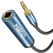 MillSO TRS 6.35mm (1/4 inch) Female to 3.5mm (1/8 inch) Male Headphone Audio Adapter Cable for Amplifiers, Guitar, Piano, Home Theater Devices to Phone, Laptop, Headphones, 1 FT