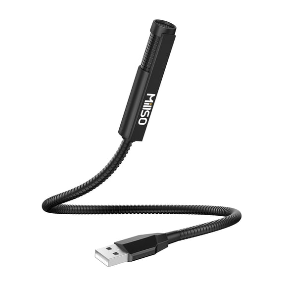 MillSO USB Microphone for Laptop Gooseneck Plug&Play Omnidirectional External PC Microphone for YouTube, Streaming, Podcasting, Recording, 1ft