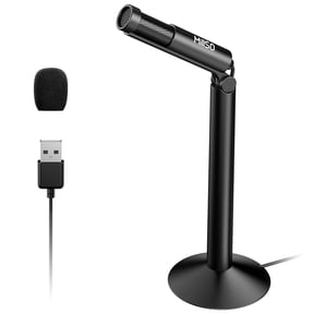 MillSO USB PC Microphone with Adjustable Stand Plug & Play Omnidirectional USB Microphone for Computer, Laptop, Youtube, Meeting, Recording - 4FT
