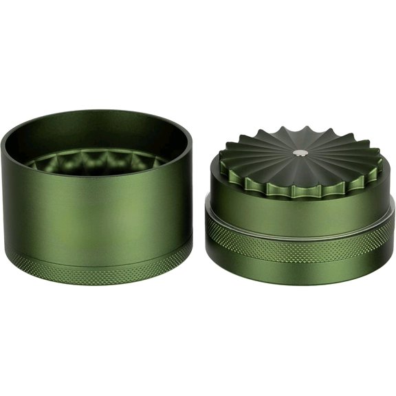 MillX Premium Toothless Herb & Spice Grinder Aircraft-Grade Aluminum Manual Grinder, 2.5 Inch, Extra Storage Compartment, Kitchen Use, Smooth Jam-Free Grind (Matte Green)