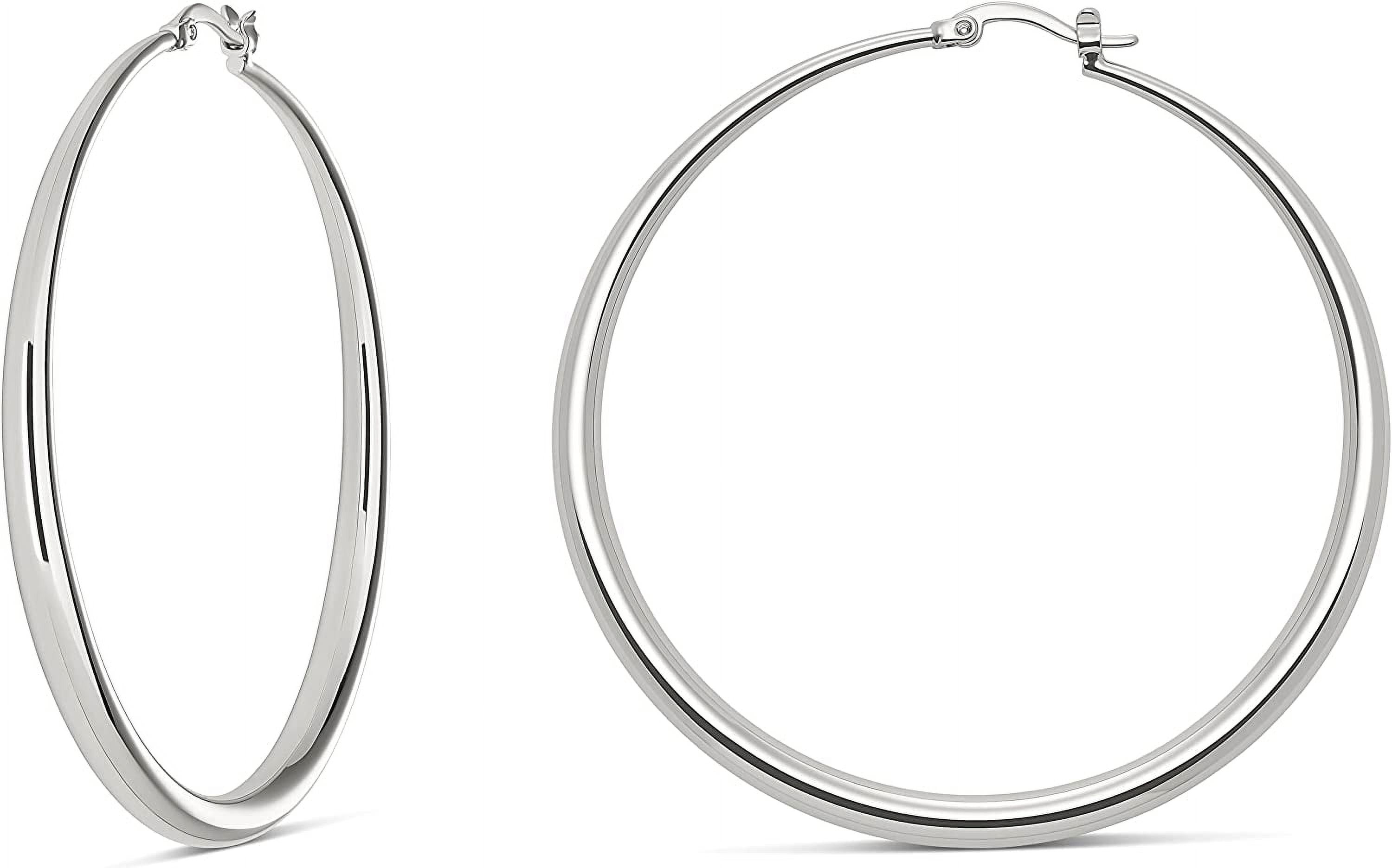 Milla 14K Gold Hoop Earrings For Women, Silver Hoop Earrings & Rose