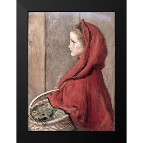 Millais, John Everett 19x24 Black Modern Framed Museum Art Print Titled - Red Riding Hood (The Artists Daughter Effie)