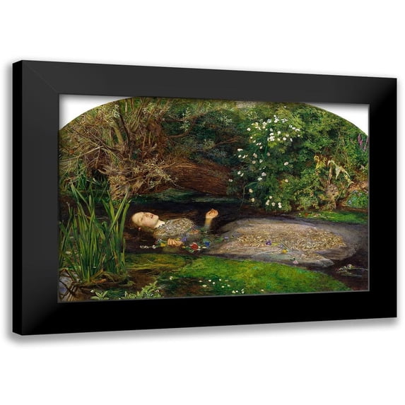Millais, John Everett 24x18 Black Modern Framed Museum Art Print Titled - Ophelia