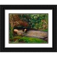thumbnail image 1 of Millais, John Everett 24x19 Black Ornate Wood Framed with Double Matting Museum Art Print Titled - Ophelia, 1 of 4