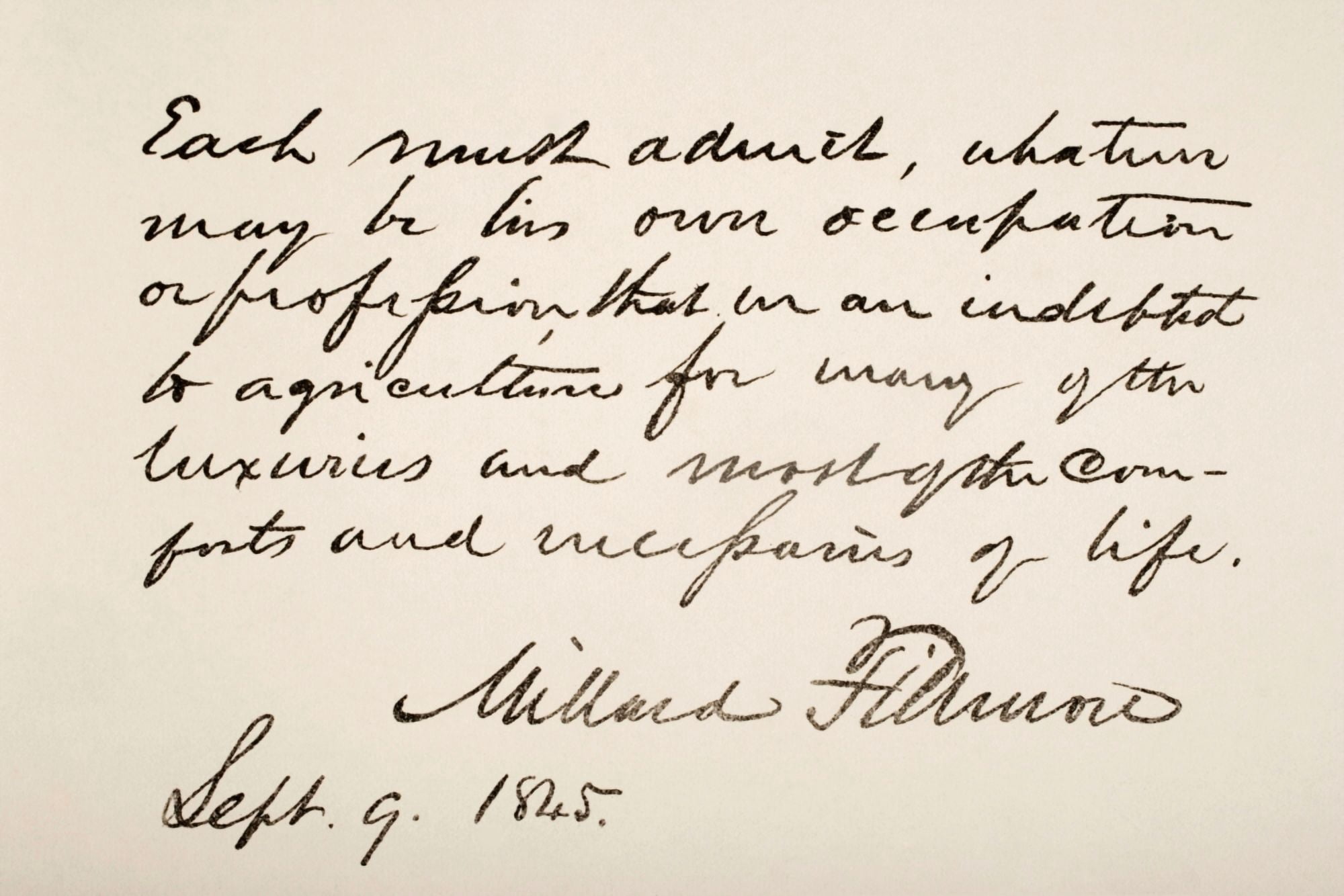 Millard Fillmore 1800 - 1874 13Th President Of The United States Of America Hand Writing Sample Canvas Art - Ken Welsh Design Pics (18 x 12)