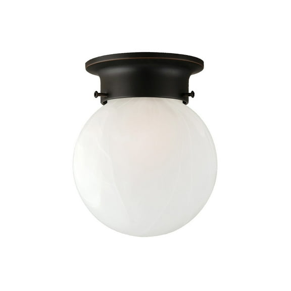Design House Millbridge Flush Mount Dimmable Ceiling Globe Light, Oil Rubbed Bronze