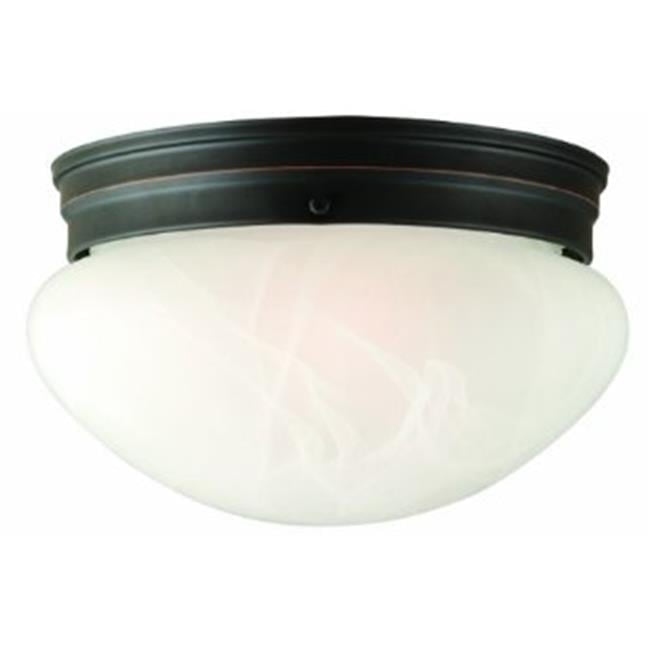 Alabaster Glass Bowl Ceiling Light in Oil Rubbed Bronze Finish