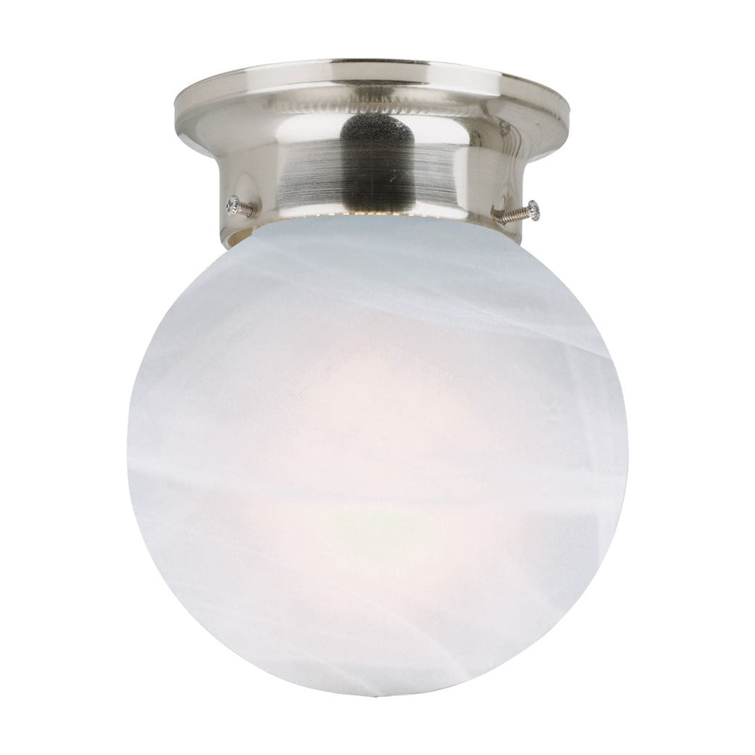 Design House Millbridge Flush Mount Dimmable Ceiling Globe Light, Satin Nickel