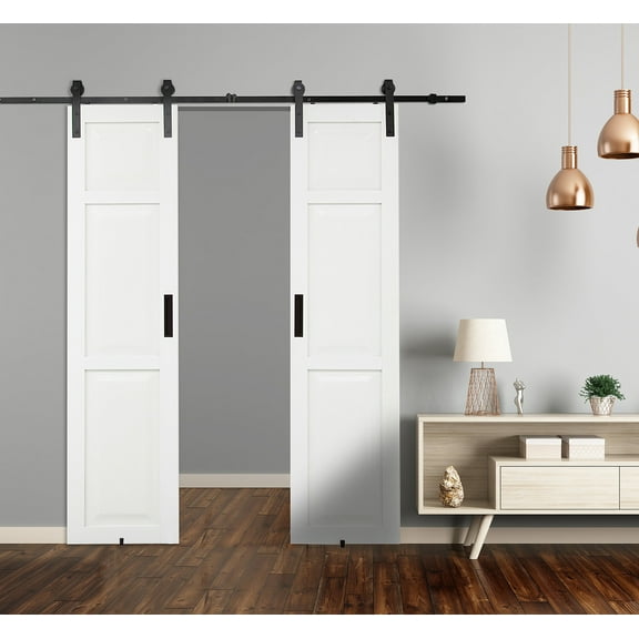 Millbrooke 36x84 Center Opening Vinyl Barn door kit White