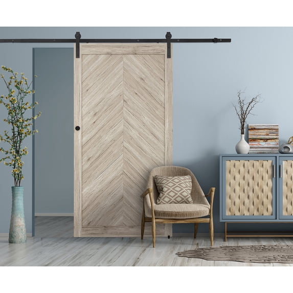 Millbrooke 36x84 Chevron Driftwood PVC Barn door kit