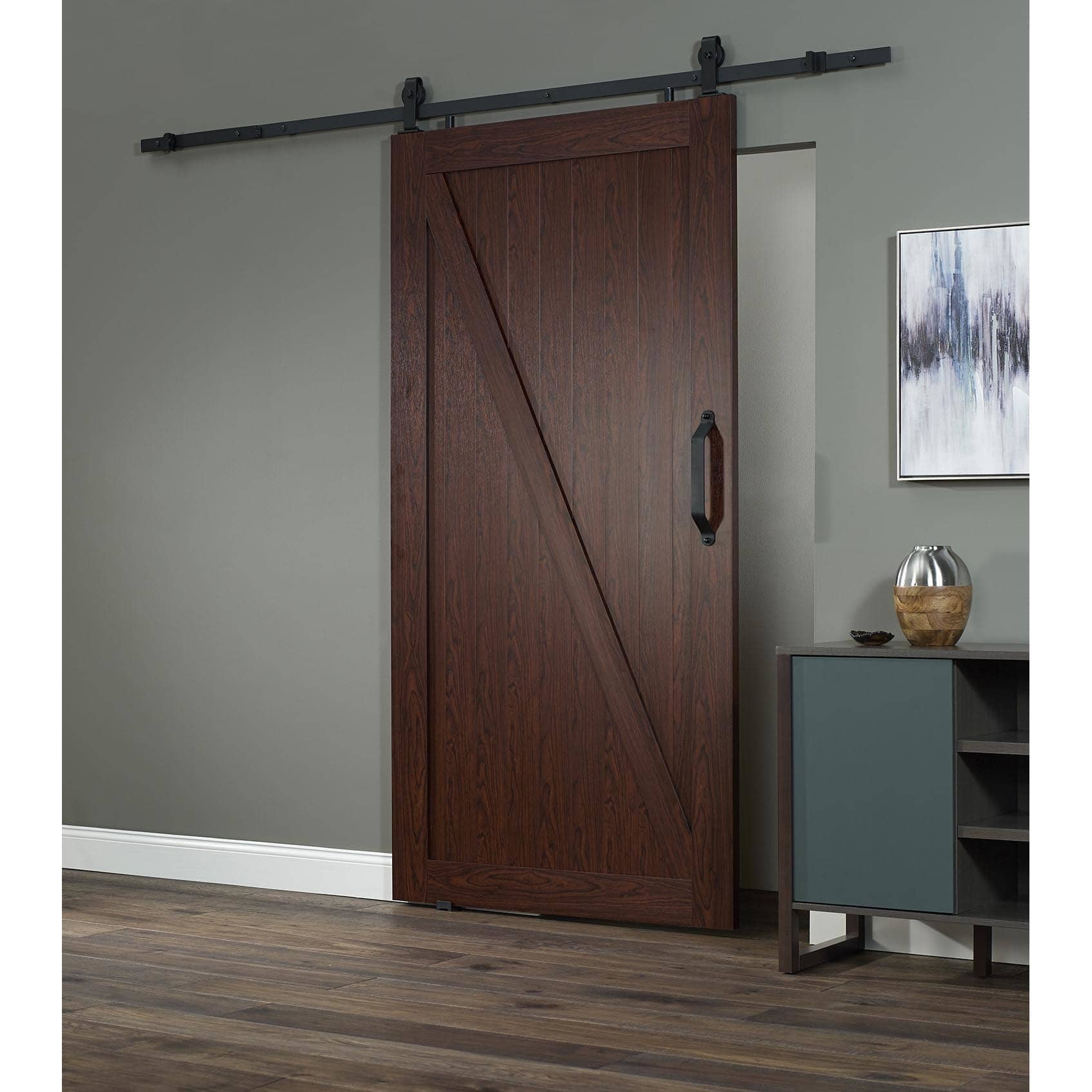 Millbrooke 42"w x 84"h PVC ZStyle Barn Door Kit Cherry