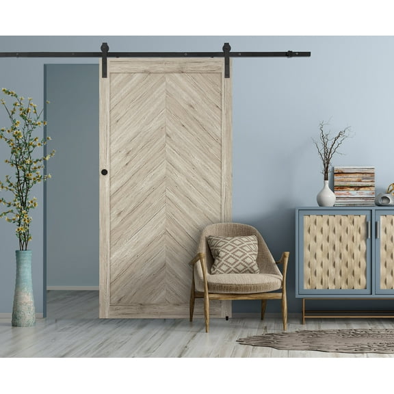 Millbrooke 42x84 Chevron Driftwood PVC Barn door kit