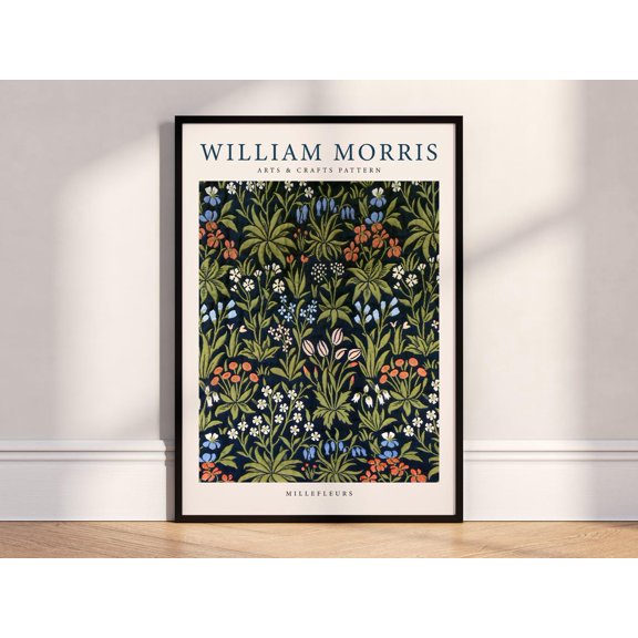 Millefleurs Floral Pattern William Morris Style Botanical, Unframed Poster